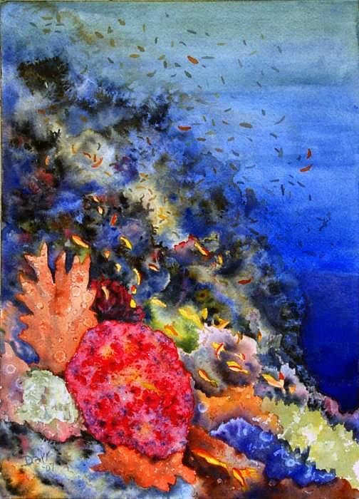 Watercolor Painting - Above The Reef by Darr Sandberg Watercolor Painting - Above The Reef by Darr Sandberg
