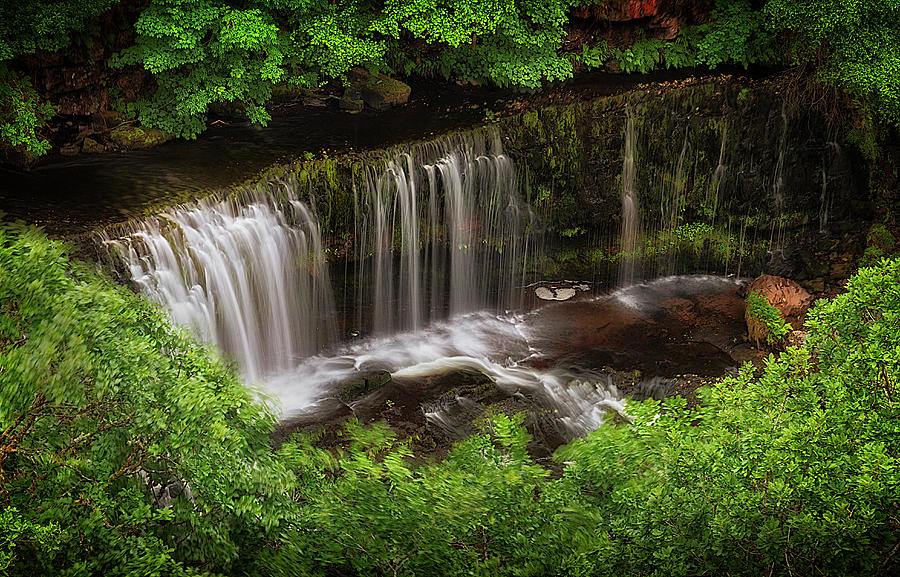 Tree Photograph - Above the Sgwd Isaf Clun-gwyn Waterfall by Leighton Collins