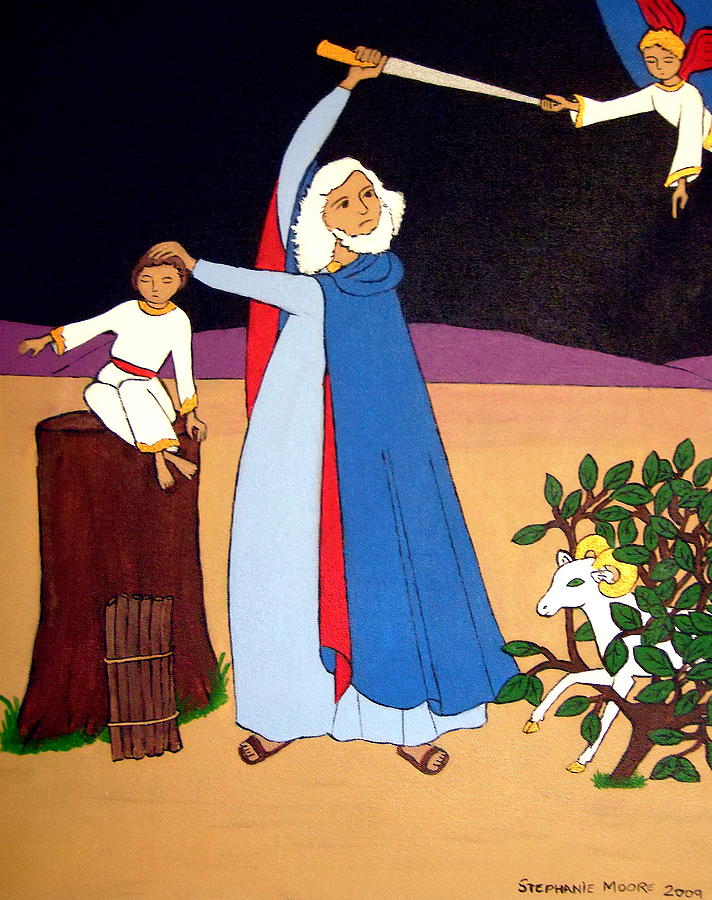 Goat Painting - Abraham and Isaac by Stephanie Moore