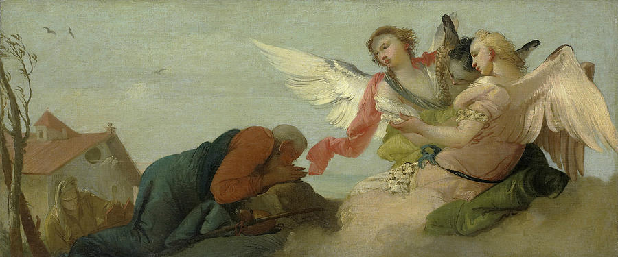 Abraham and the Three Angels Painting by Francesco Zugno