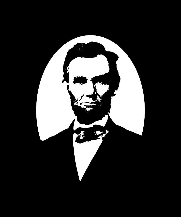Abraham Lincoln - Black And White Digital Art