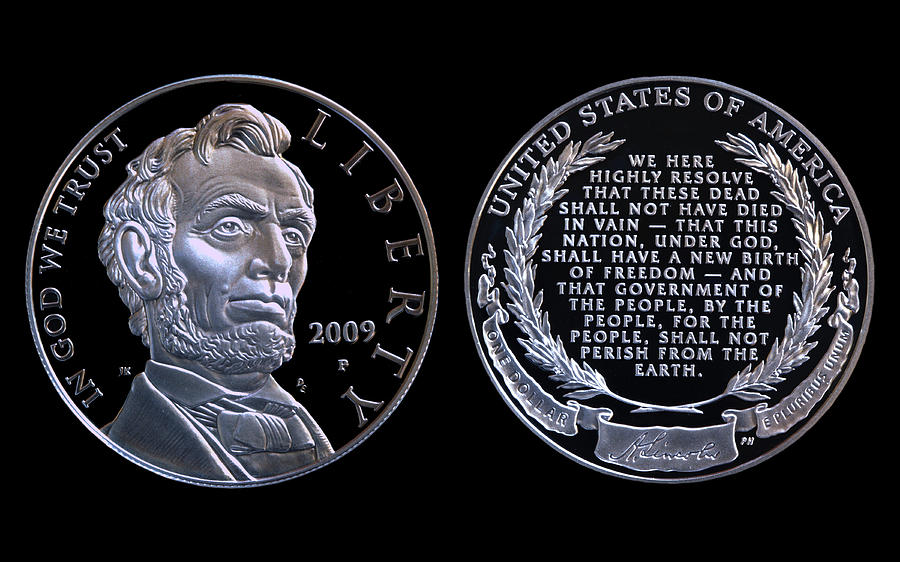 Abraham Lincoln Commemorative Silver Dollar Coin Photograph by Randy Steele