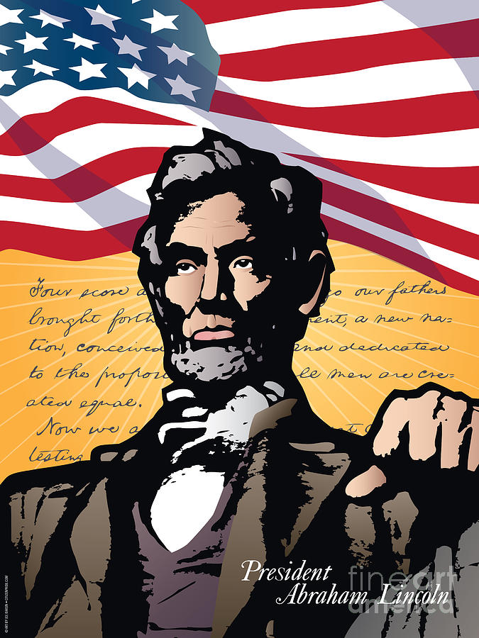Abraham Lincoln, Gettysburg Address Digital Art by Joe Barsin