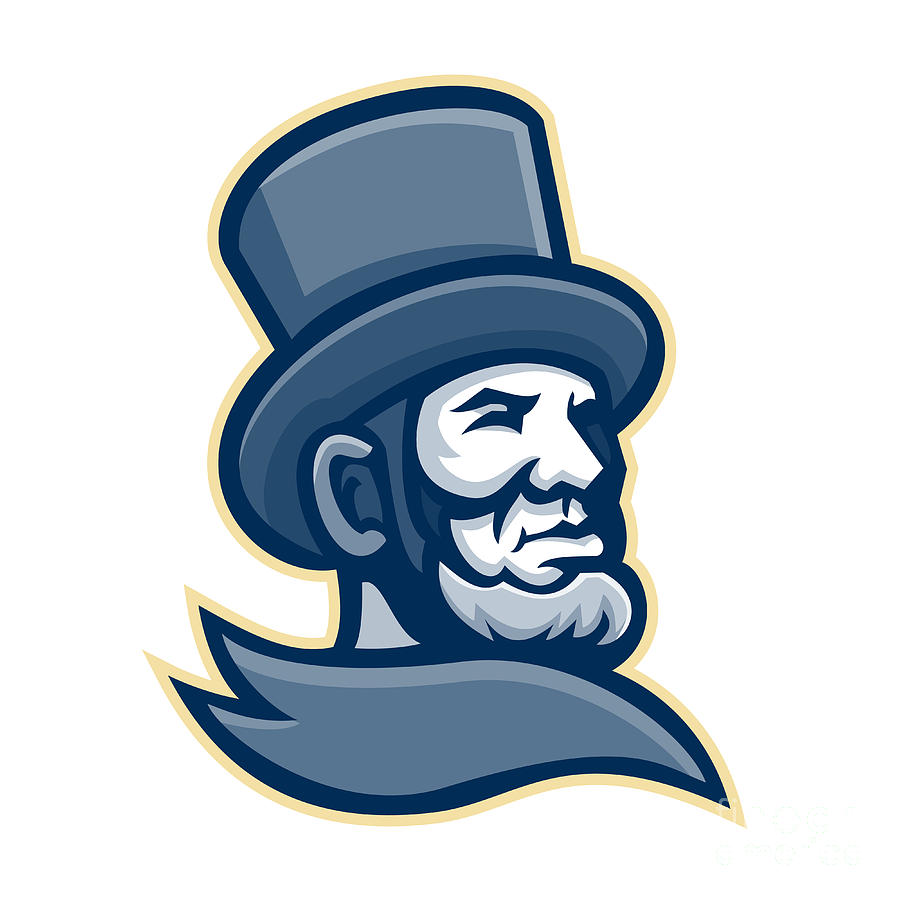Abraham Lincoln Head Mascot Digital Art