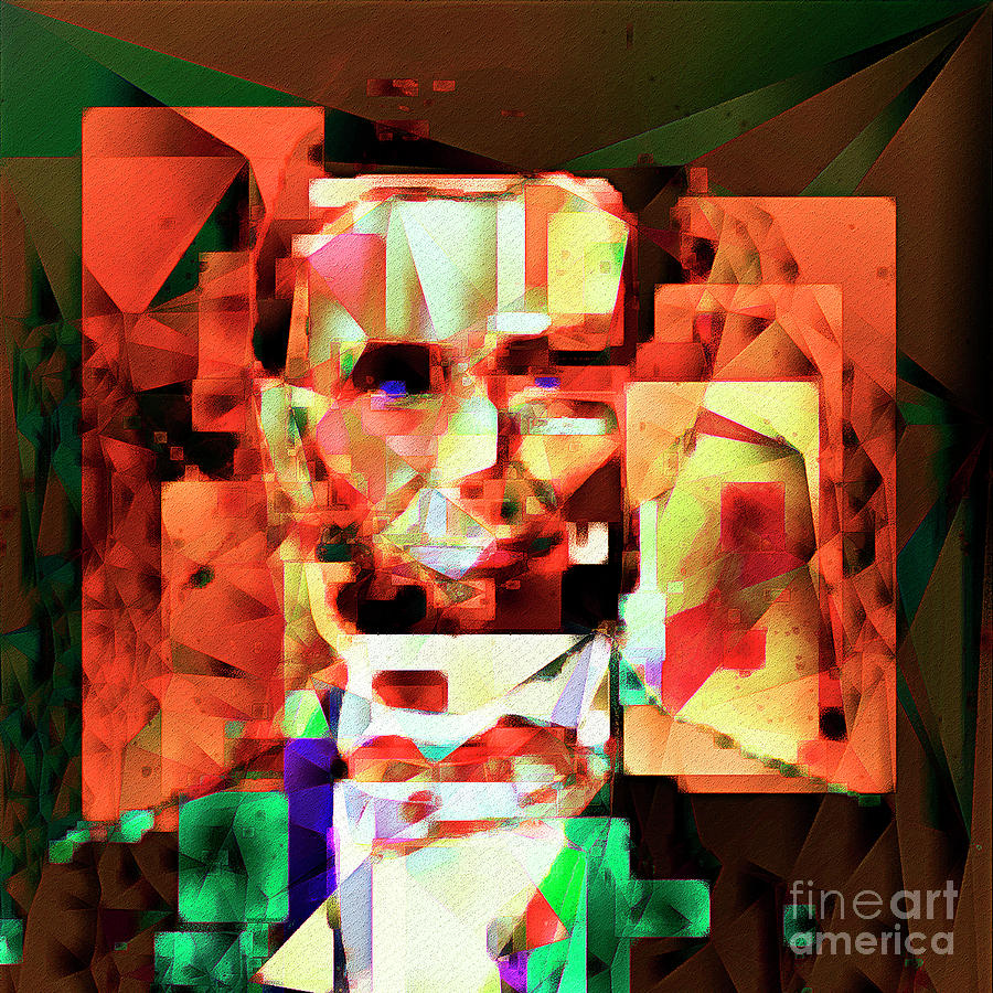 Abraham Lincoln in Abstract Cubism 20170327 square Photograph by Wingsdomain Art and Photography