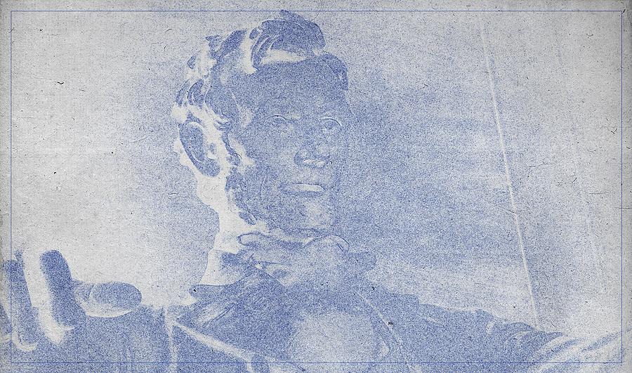 Abstract Portraits Painting - Abraham Lincoln Memorial Washington DC BluePrint 2 by Celestial Images