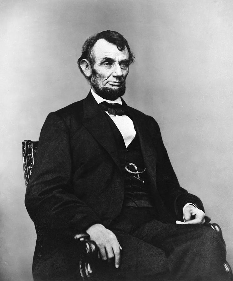 Portrait Photograph - Abraham Lincoln portrait - used for the five dollar bill - c 1864 by International  Images