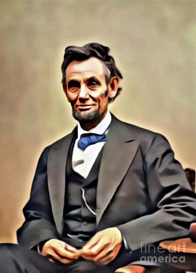 Abraham Lincoln, President Of The United States. Digital Art By Mb Painting