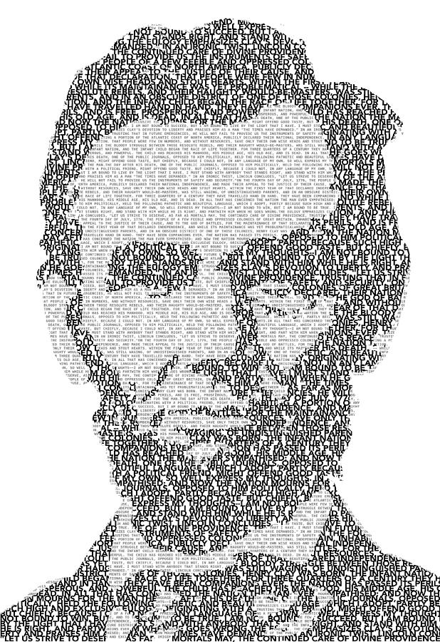 Abraham Lincoln Typography Digital Art by Jurq Studio