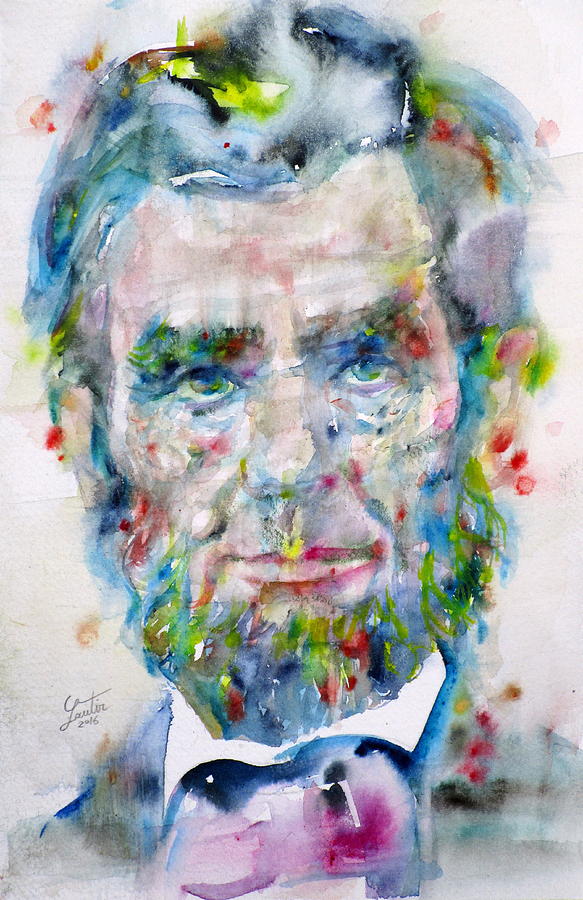 ABRAHAM LINCOLN - watercolor portrait.3 Painting by Fabrizio Cassetta