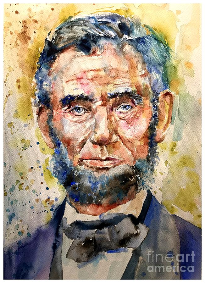 Abraham Lincoln Painting - Abraham Lincoln watercolor by Suzann Sines