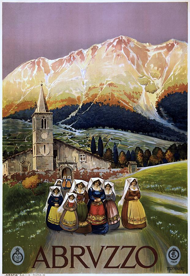 Abruzzo Italy travel poster 1920 Painting by Vincent Monozlay