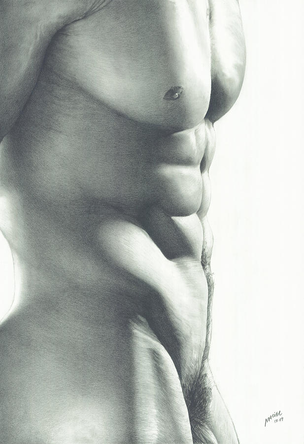 Nude Drawing - Abs-olutely by Maciel Cantelmo