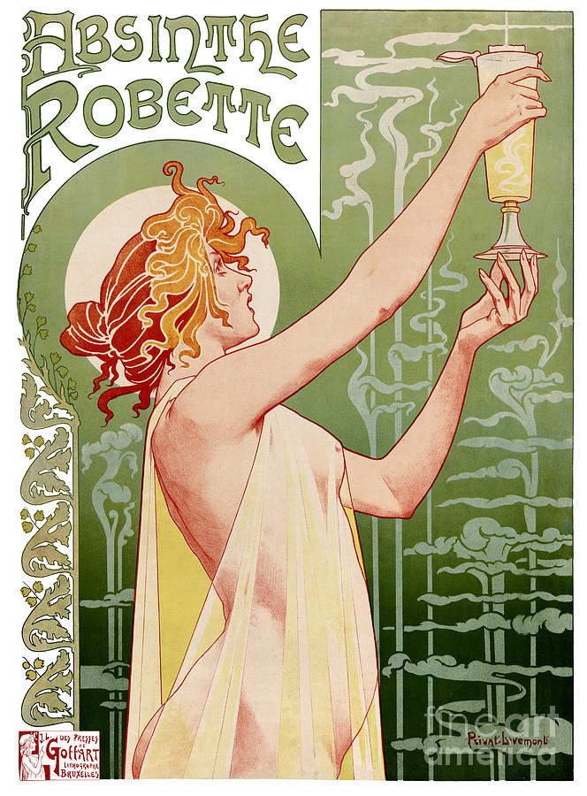 Vintage Painting - Absinthe Robette 1896 Vintage Poster Restored by Vintage Treasure