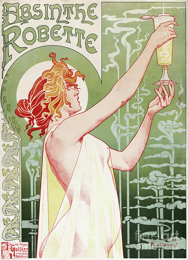 Vintage Painting - Absinthe Robette Vintage Poster by Privat Livemont