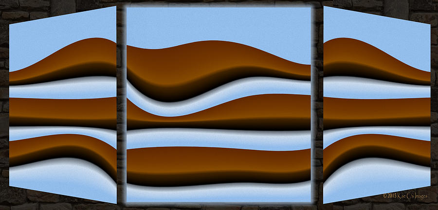 Abstract Digital Art - abstract 10 2 Triptych by Kae Cheatham