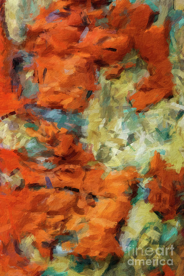 Abstract 100 digital oil painting on canvas full of texture and brig Digital Art by Amy Cicconi