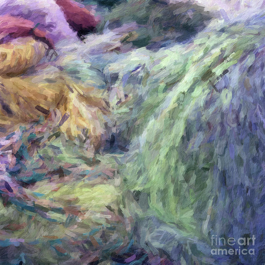 Abstract 102 digital oil painting on canvas full of texture and brig Digital Art by Amy Cicconi