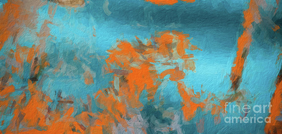 Abstract 104 digital oil painting on canvas full of texture and brig Digital Art by Amy Cicconi