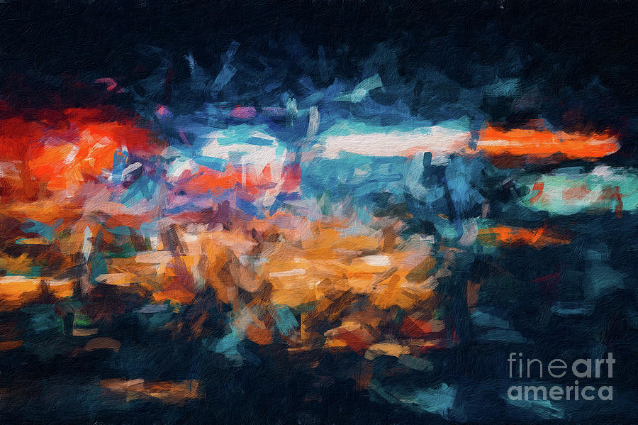 Abstract 110 digital oil painting on canvas full of texture and brig Digital Art by Amy Cicconi