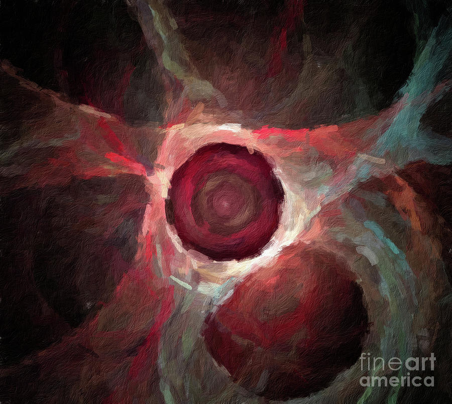 Abstract 113 digital oil painting on canvas full of texture and brig Digital Art by Amy Cicconi