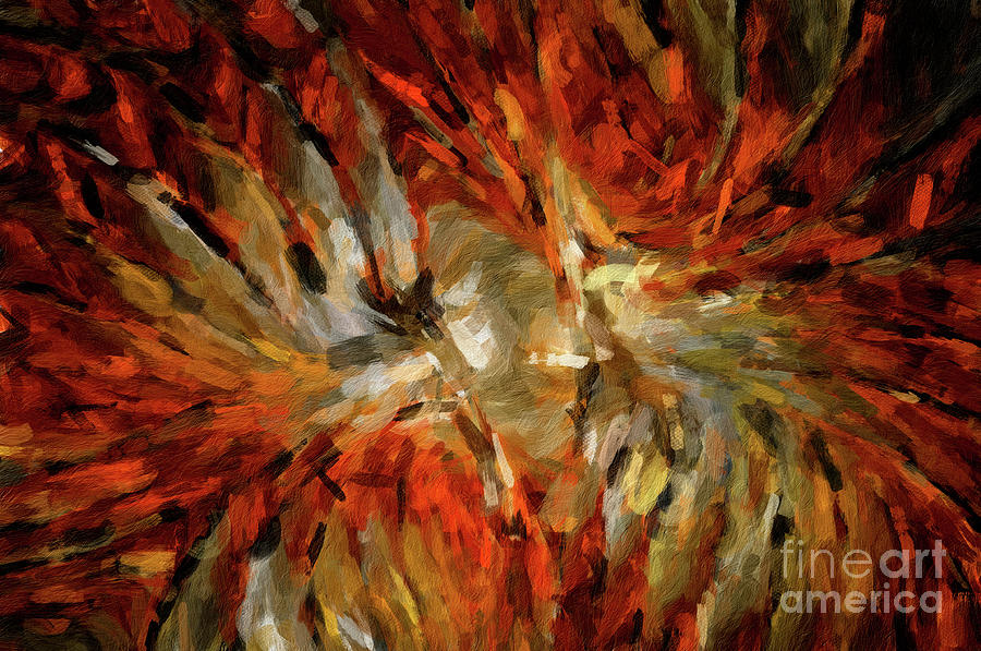 Abstract 117 digital oil painting on canvas full of texture and brig Digital Art by Amy Cicconi