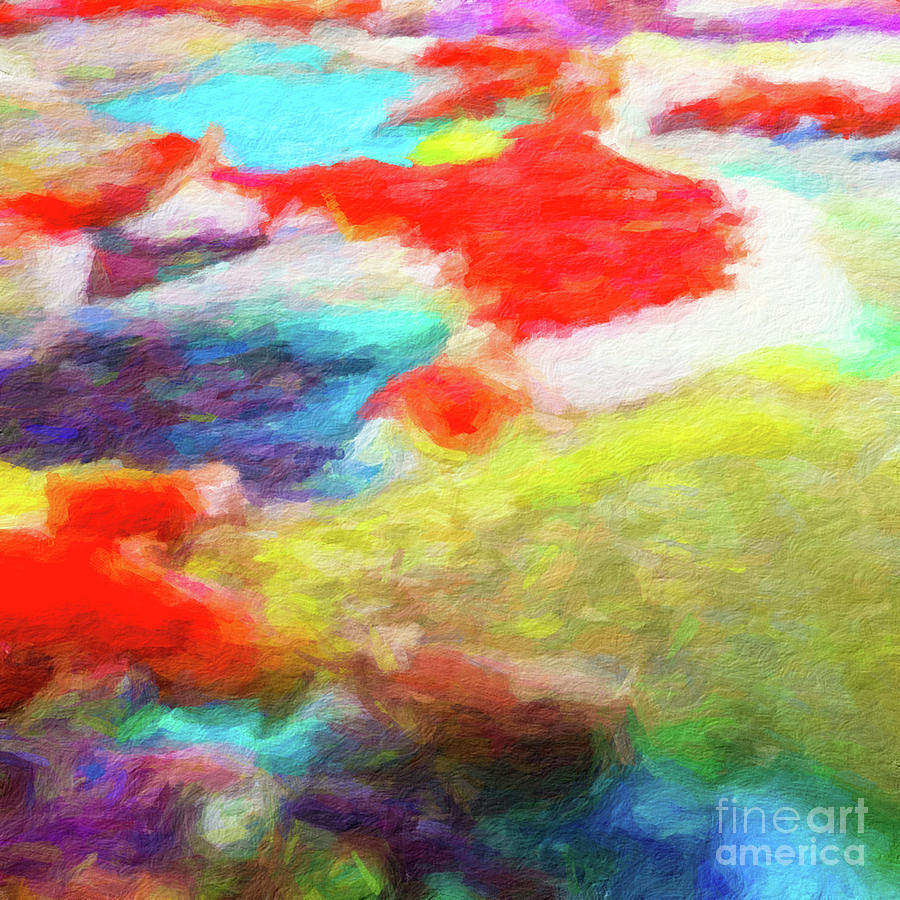 Abstract 126 digital oil painting on canvas full of texture and brig Digital Art by Amy Cicconi