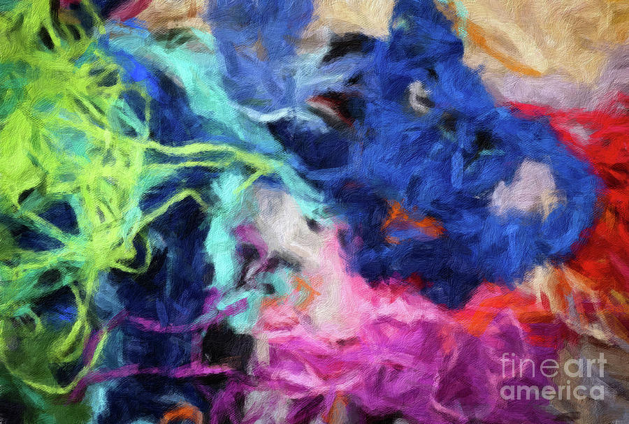 Abstract 130 digital oil painting on canvas full of texture and brig Digital Art by Amy Cicconi