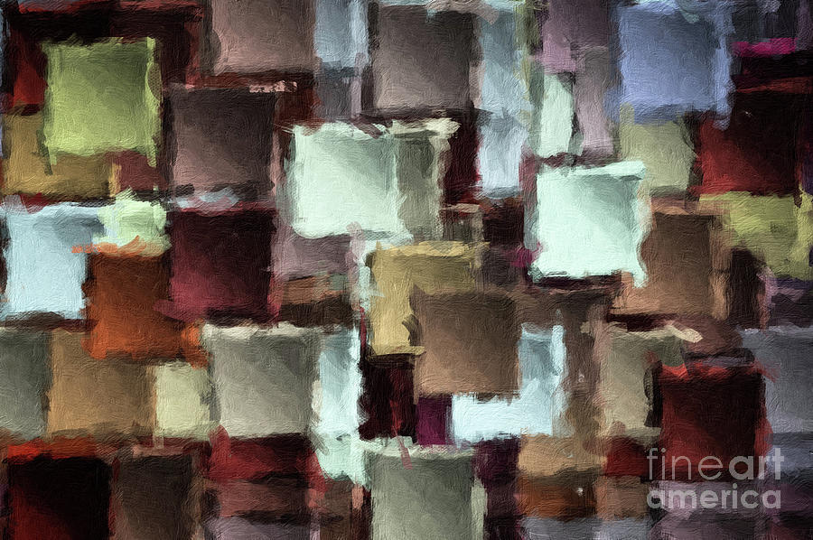 Abstract 131 digital oil painting on canvas full of texture and brig Digital Art by Amy Cicconi