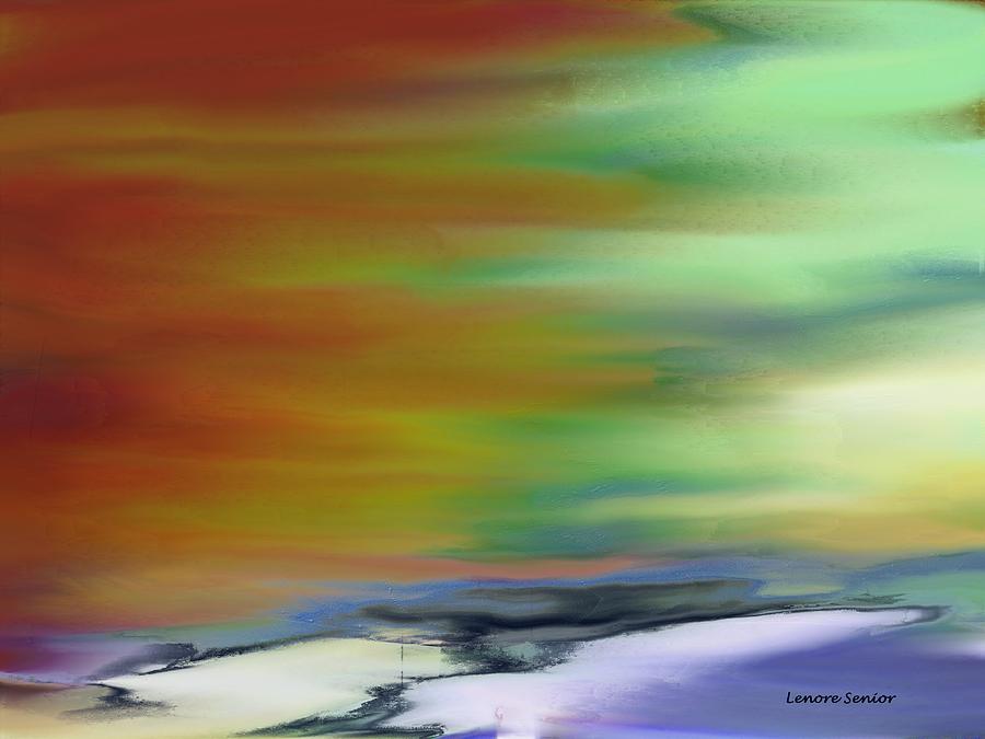 Abstract 14 - Ocean Sky Painting by Lenore Senior