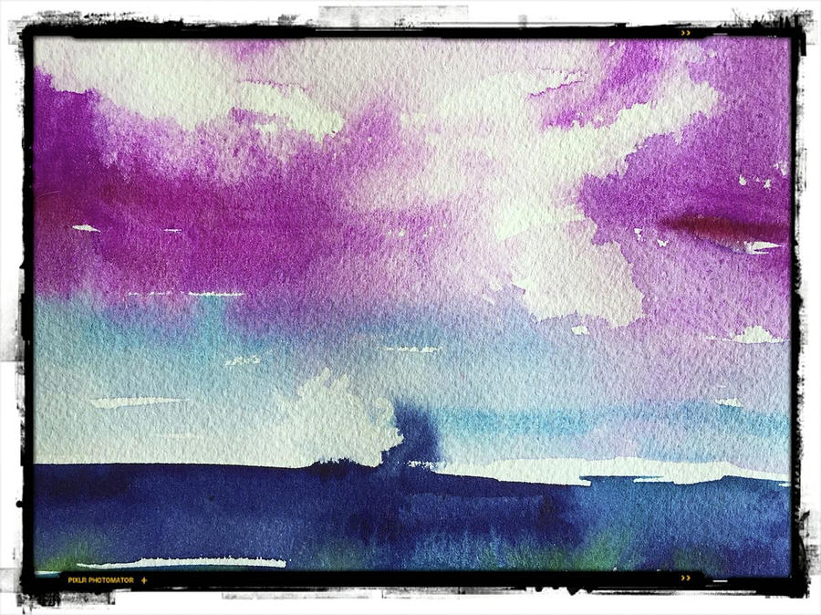 Abstract Painting - Purple Skys  by Bonny Butler