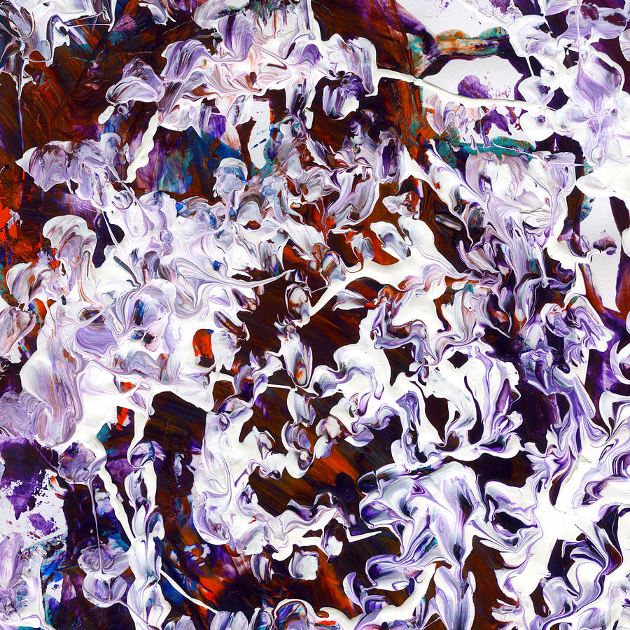 Abstract acrylic pattern in purple Painting by Victoria Yurkova - Fine ...