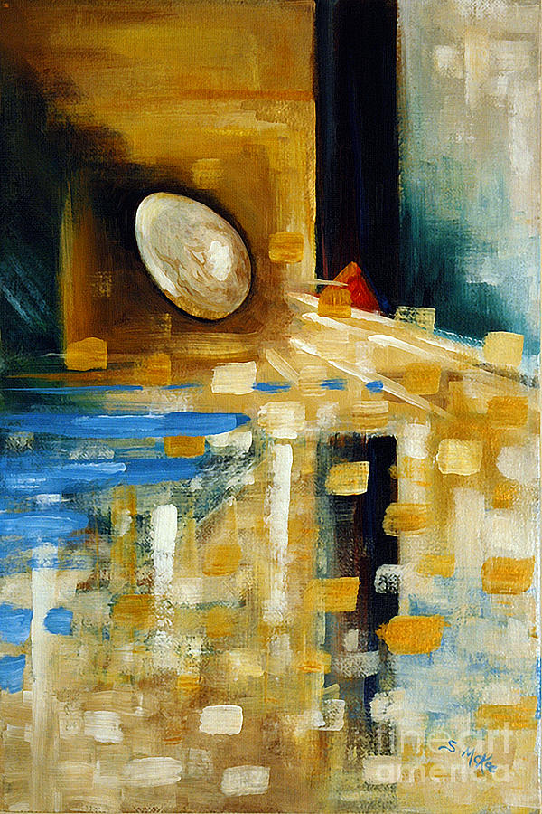 Abstract and a Pelican Egg Painting by Suzanne McKee
