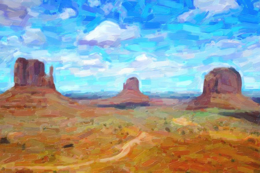 Abstract Arizona Desert Landscape Painting by Celestial Images