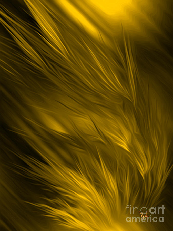 Abstract art - Feathered path gold by RGiada Digital Art by Giada Rossi