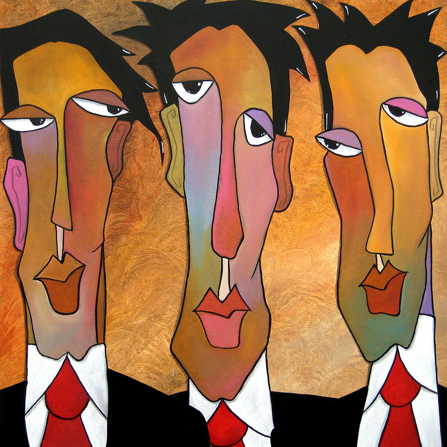 Abstract art original painting - Mad Men Painting by Tom Fedro