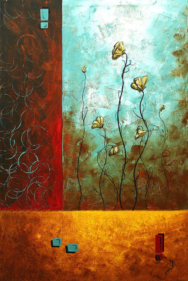 Abstract Art Original Poppy Flower Painting SUBTLE CHANGES by MADART Painting by Megan Aroon