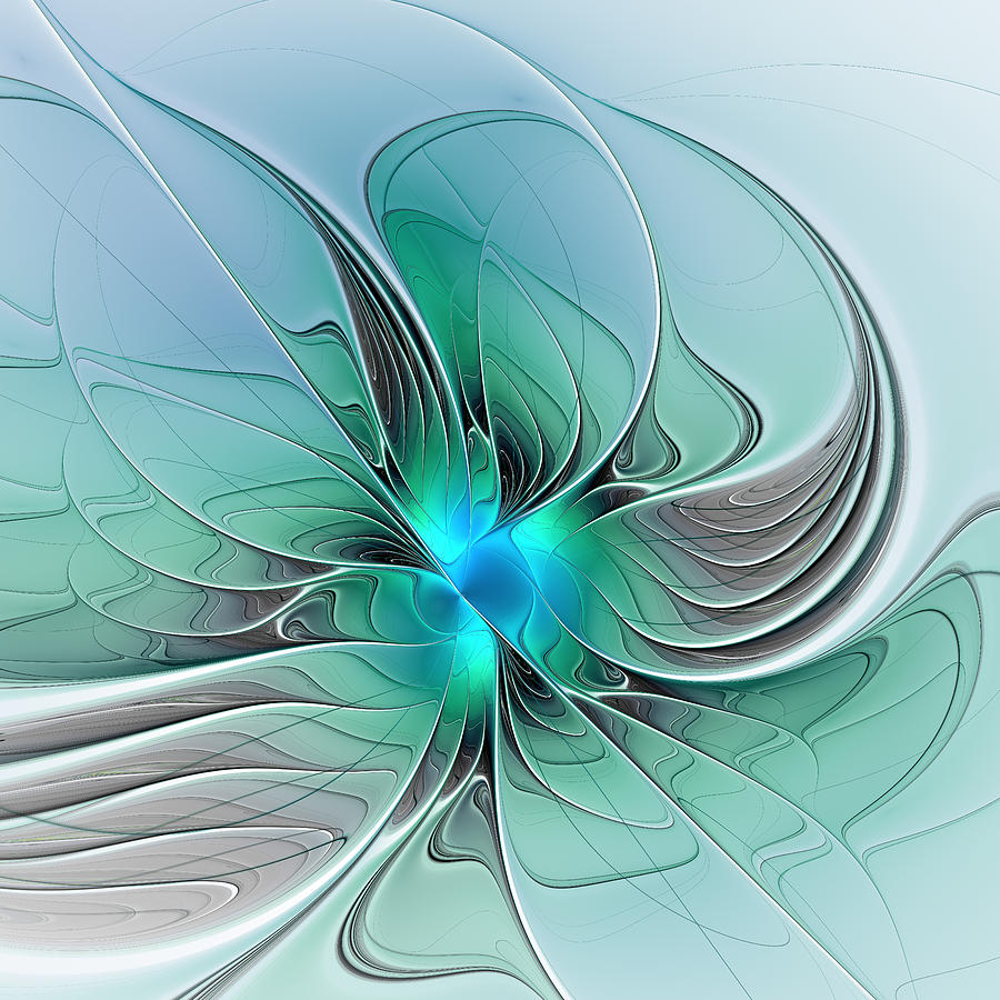 Abstract Digital Art - Abstract Art With Blue 2 by Gabiw Art
