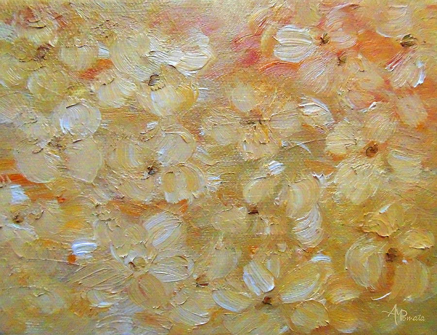 Abstract Autumn Flowers Painting by Angeles M Pomata
