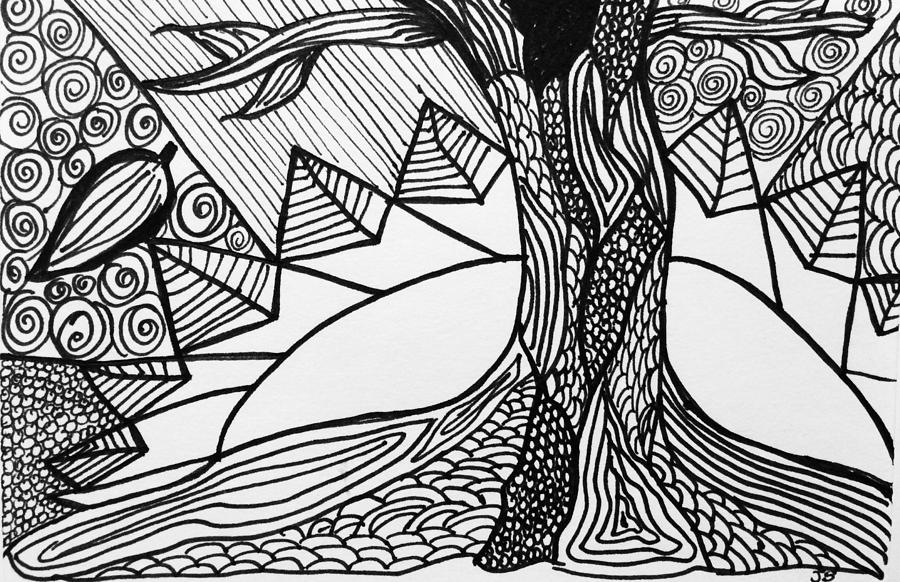 abstract tree drawings