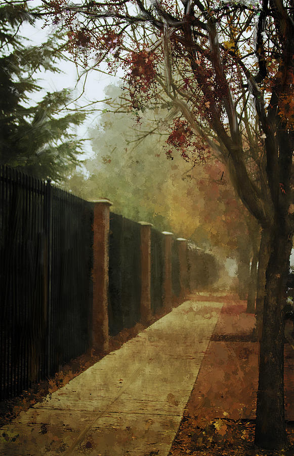Abstract Autumn Walkway Digital Art by Terry Davis