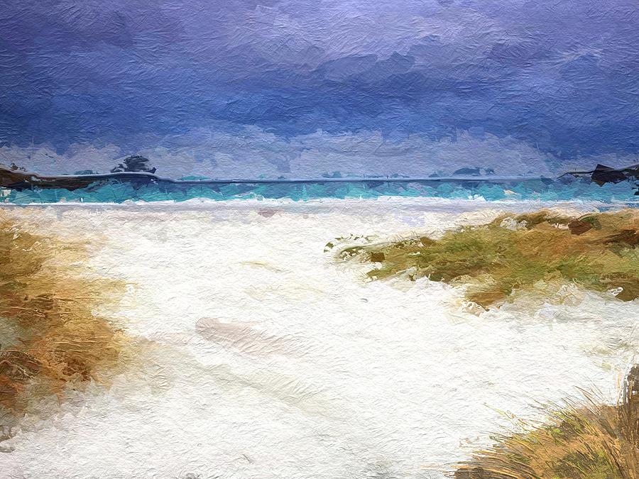 Abstract Beach Horizon Digital Art by Anthony Fishburne