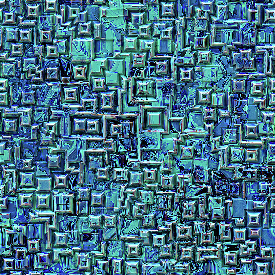 Abstract Blue And Green Pattern Digital Art by Phil Perkins