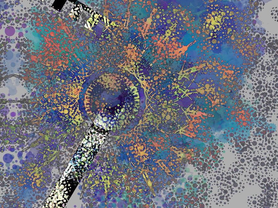 Abstract Blue Dots Digital Art by Cooky Goldblatt