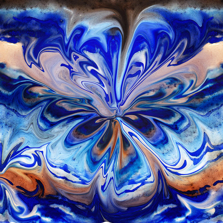 Abstract Blue Flower By Irina Sztukowski Painting