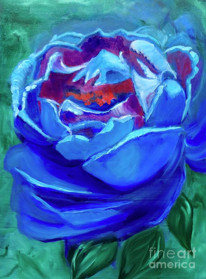 Abstract Blue Rose Painting by Jenny Lee