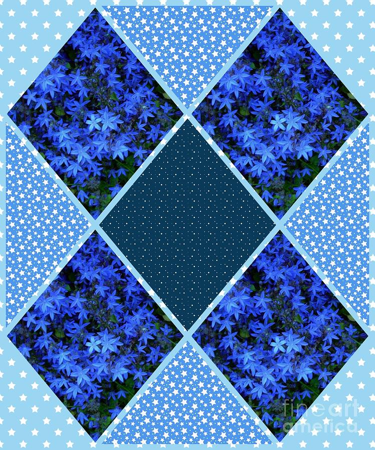 Abstract Blue Star Flowers Photograph by Joan-Violet Stretch