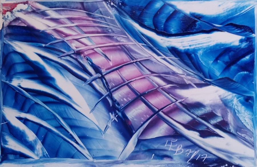 Abstract blue with pink centre by Lorraine Bradford Abstract blue with pink centre by Lorraine Bradford