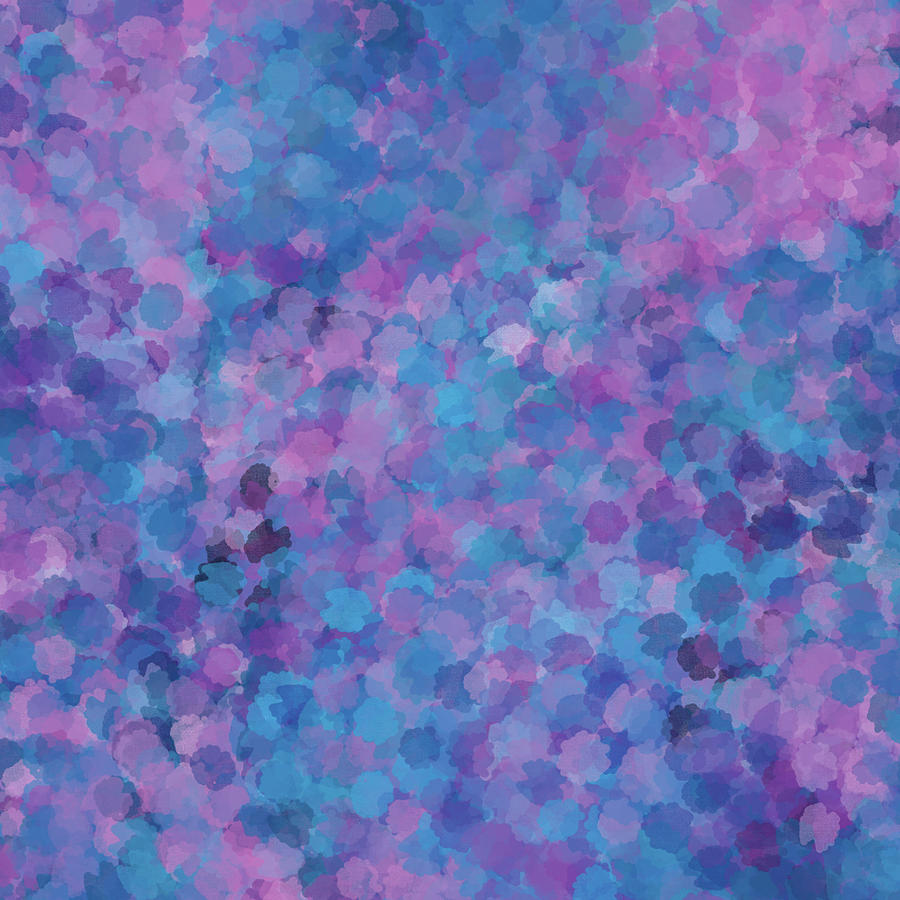Abstract Blues Pinks Purples 3 Mixed Media by Clare Bambers