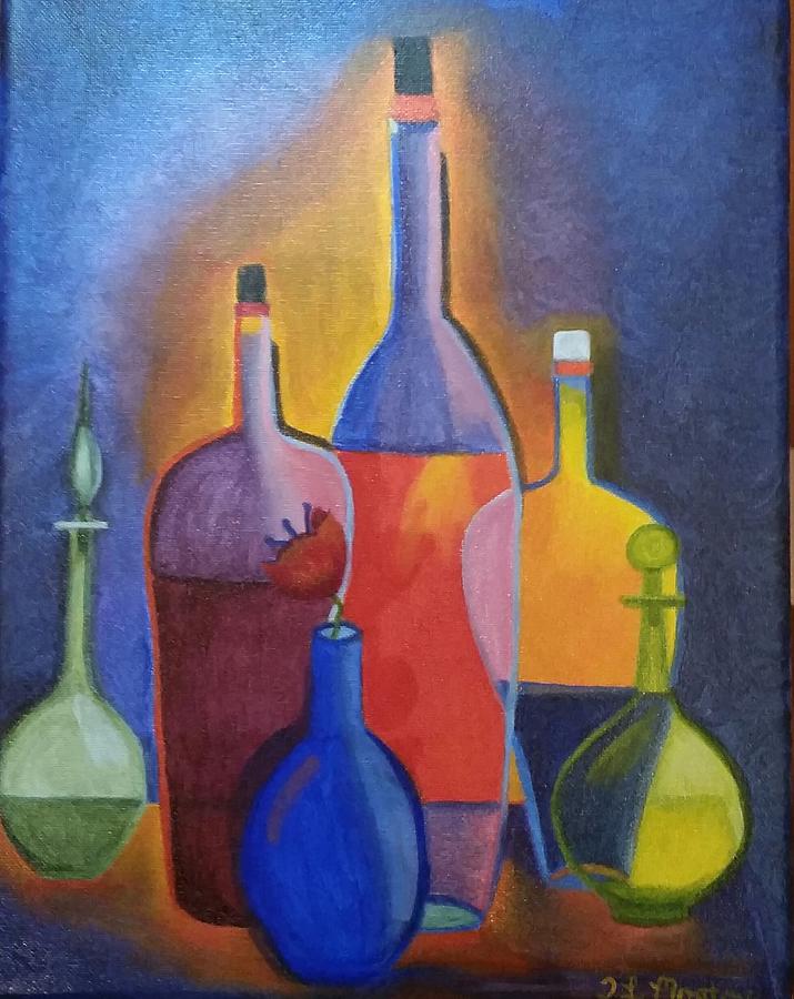 abstract bottle painting